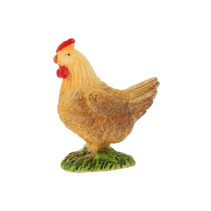 2Pcs Emulation Chicken Model Chicken Statue Home Decor Model Toys Lawn Decor Farm Decor Chicken Figu