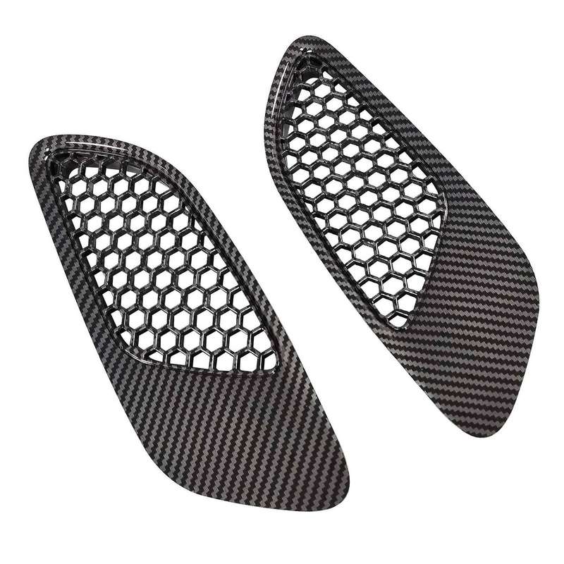 2PCS Engine Hood Vent Louvers Air Scoop Bonnet Vent Cover for  E90 E91 E92 E93 M3, Carbon Fiber Patt