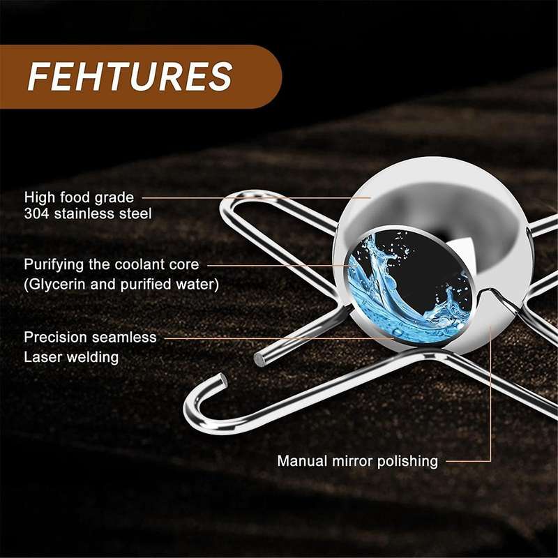 2Pcs Espresso Coffee Cooler with Reusable Ice Coffee Steel Balls - Unlock the True Flavors, Also per