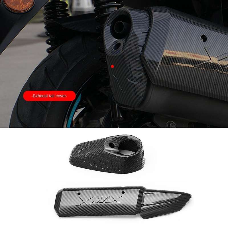 2Pcs Exhaust Pipe Decorative Cover Carbon Fiber Motorcycle Accessories for X-MAX XMAX 250 300 400 X