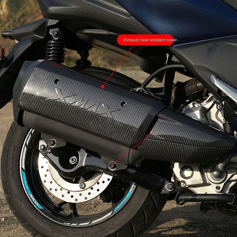 2Pcs Exhaust Pipe Decorative Cover Carbon Fiber Motorcycle Accessories for X-MAX XMAX 250 300 400 X