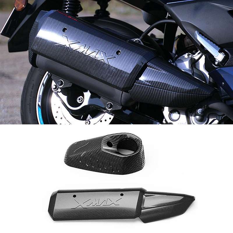 2Pcs Exhaust Pipe Decorative Cover Carbon Fiber Motorcycle Accessories for X-MAX XMAX 250 300 400 X