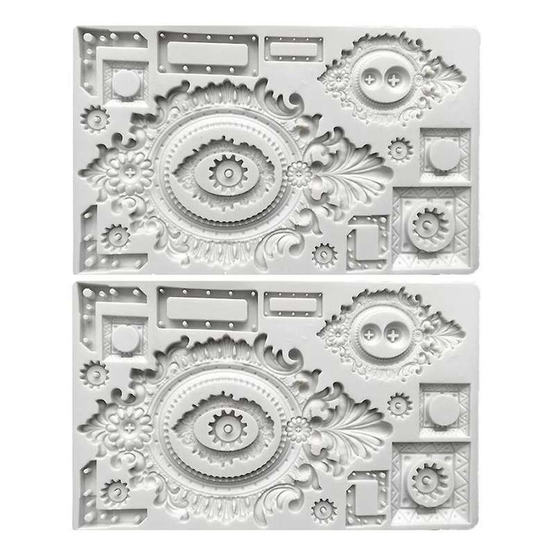 2pcs European Pastry Classic Vintage Style Frame Frame Silicone Mold Sugar Cake Decoration Kitchen