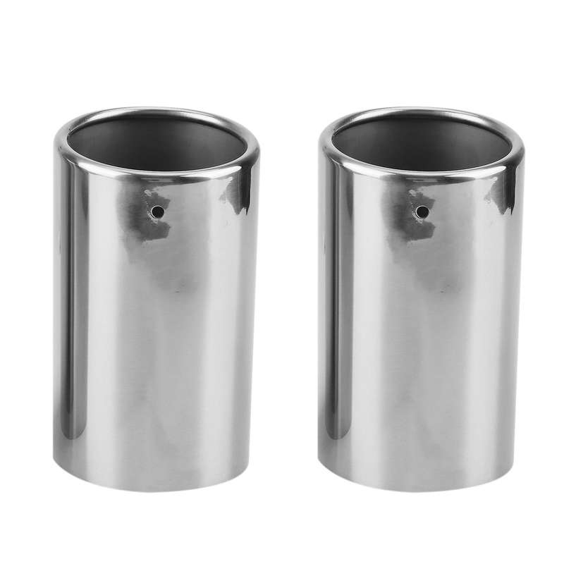 2Pcs Exhaust Tip for S60 Xc60 2011-2013 Muffler Pipe Tail Pipe End Finisher Chrome Trim Stainless St