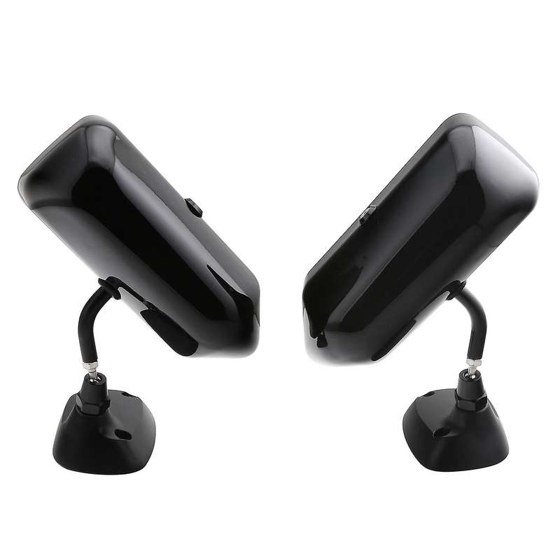 2Pcs F1 Style Bright Black Auto Car Side Blue Rearview Mirror Metal Bracket Universal