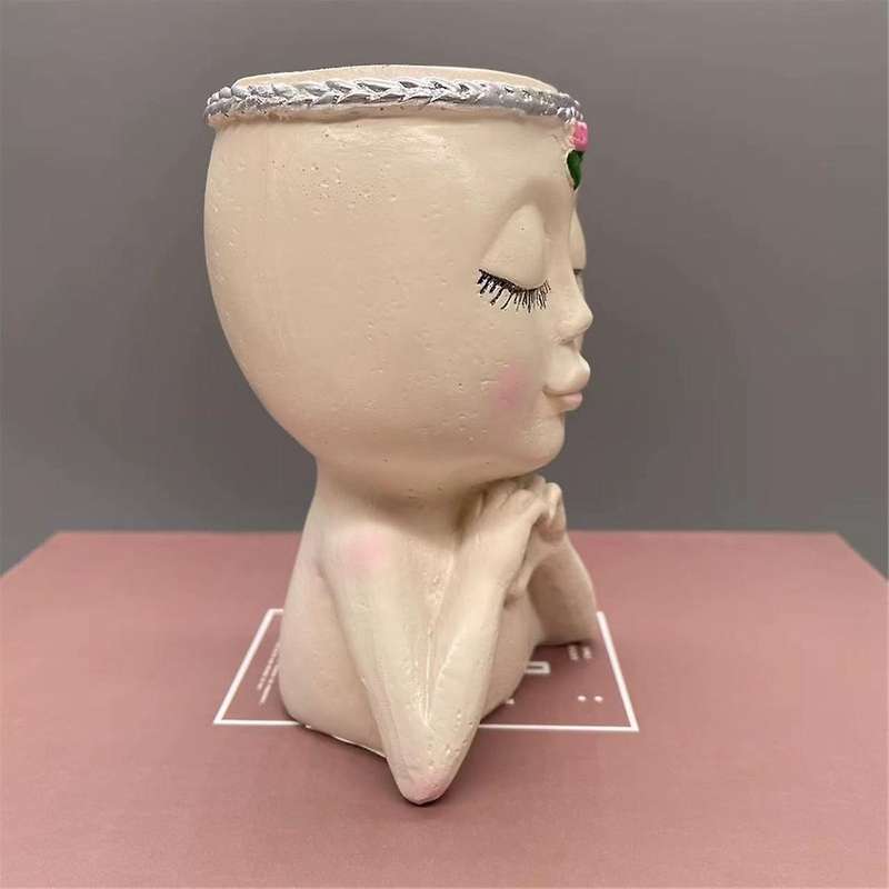 2PCS Face Planter Resin Cute Planter Decorative Unique Plant Pots Succulent Flower Face Planter Pots