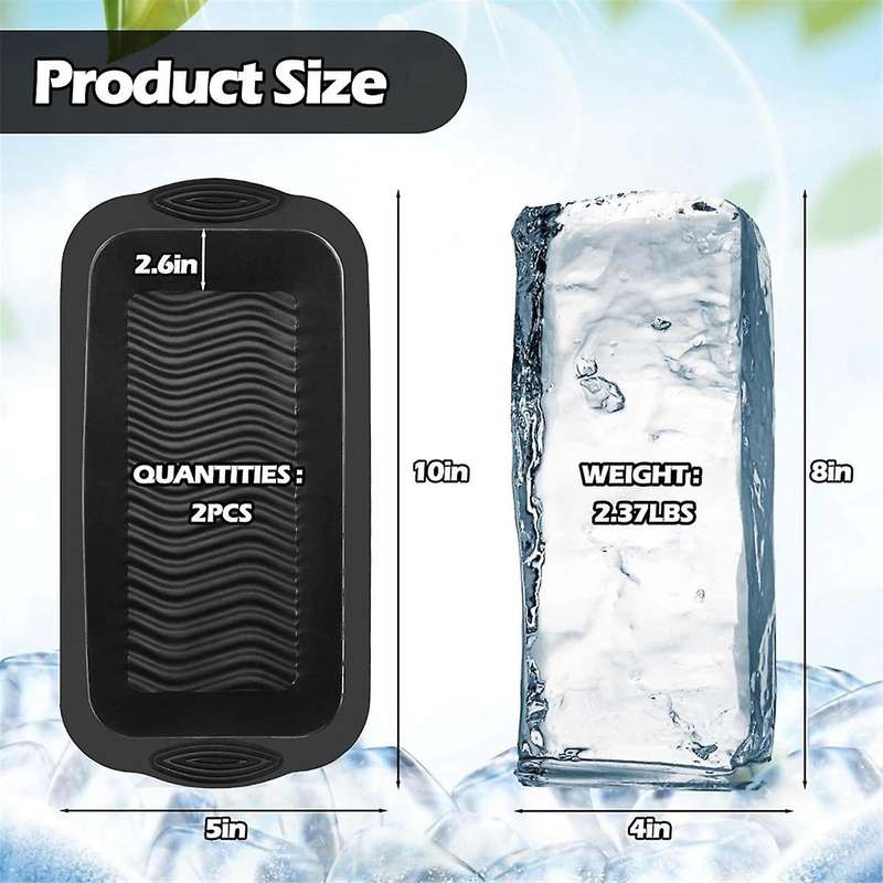 2PCS Extra Large Ice Block Mold Ice Molds for Ice Bath Silicone Ice-Cube Molds for Cold Plunge or Co
