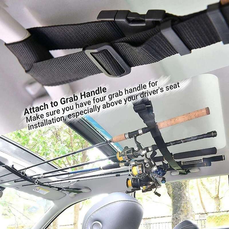 2Pcs Fishing Rod Car Bracket with Support Belt with Bracket System Fishing Car Interior Kidnapping F