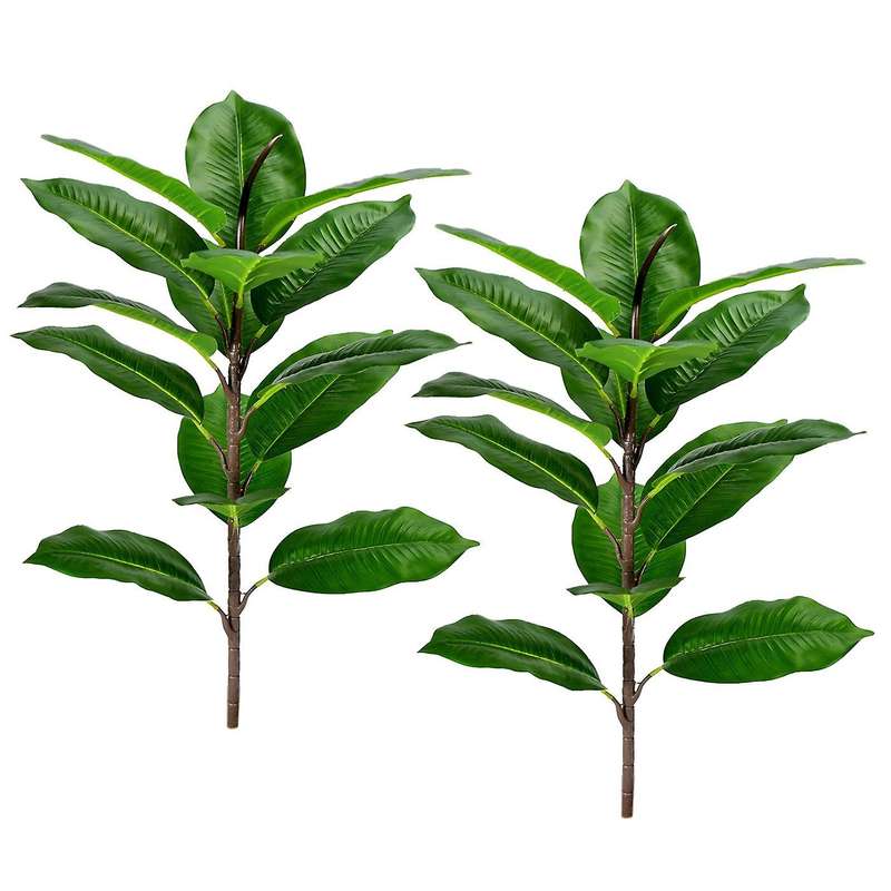 2pcs Faux Banana Tree Tropical Monstera Leaf Turtle Palm Leaves Fern Green Bushes Shrubs Greenery D