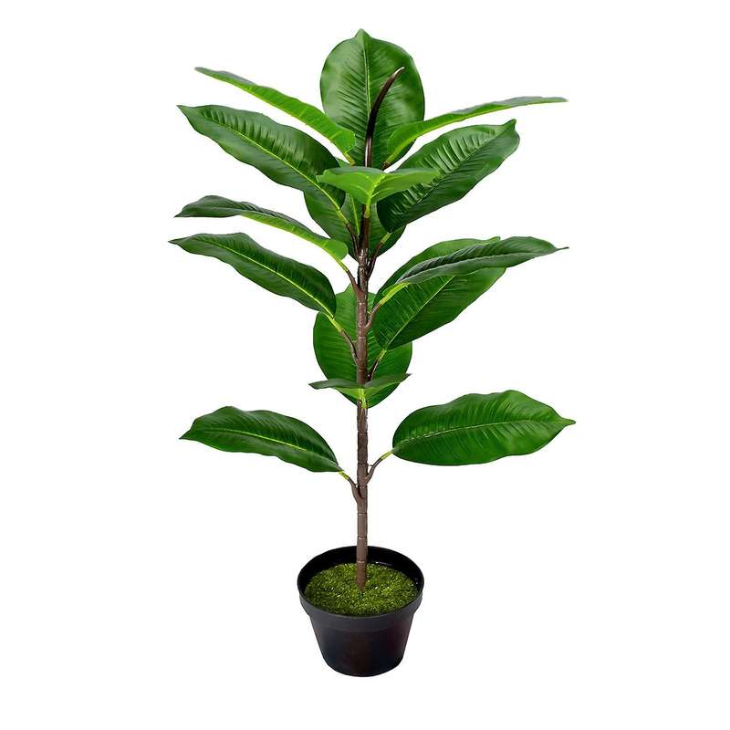 2pcs Faux Banana Tree Tropical Monstera Leaf Turtle Palm Leaves Fern Green Bushes Shrubs Greenery D