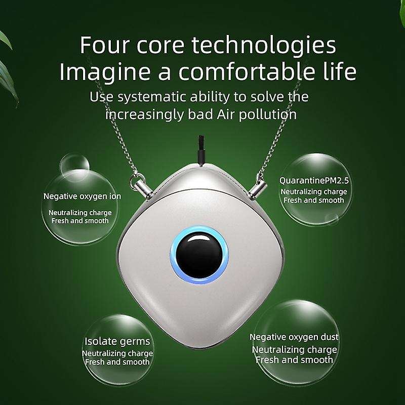 2PCS Fashion Personal Wearable Air Purifier Necklace Mini Portable Air Freshener Ionizer Negative Io