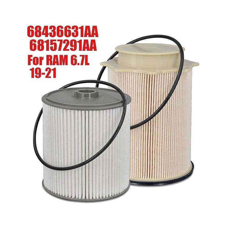 2pcs Fits for 2019-2021 Ram 2500 3500 4500 6.7l Fuel Filter Kit 68436631aa 68157291aa