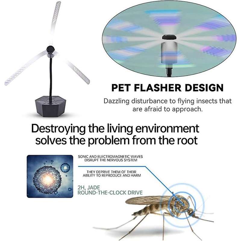 2PCS Fly Fans for Tables Portable Tabletop Fly Spining Fan Outdoor with Hook Bug Repellent Retracta