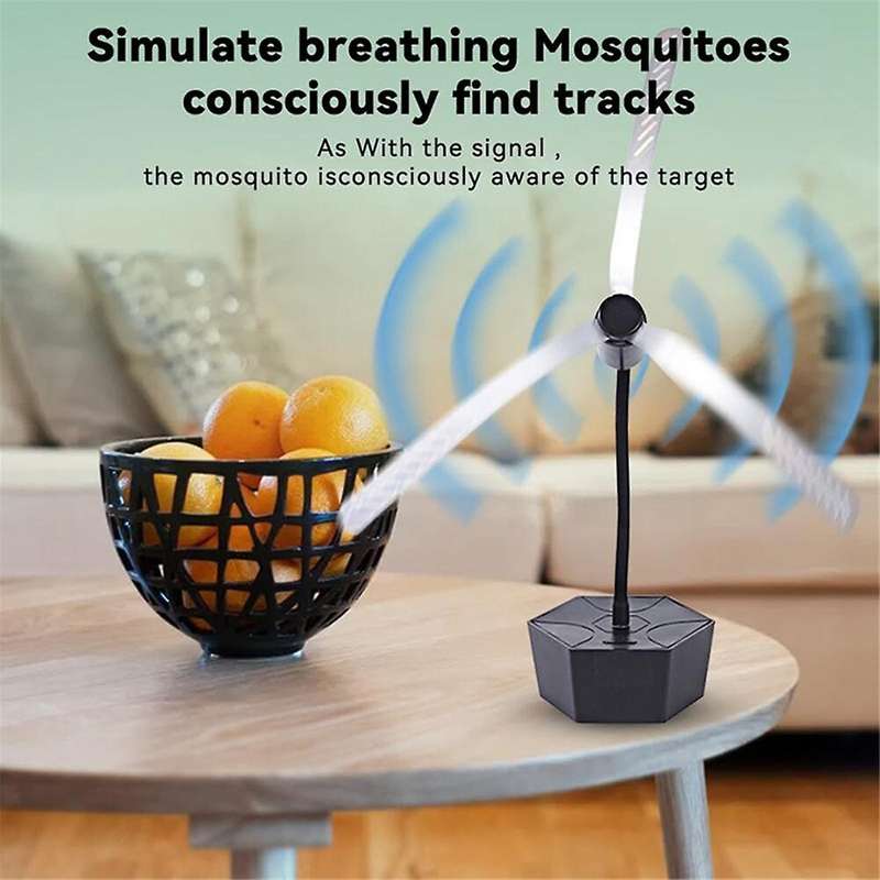 2PCS Fly Fans for Tables Portable Tabletop Fly Spining Fan Outdoor with Hook Bug Repellent Retracta