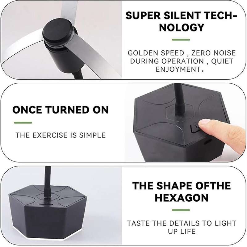 2PCS Fly Fans for Tables Portable Tabletop Fly Spining Fan Outdoor with Hook Bug Repellent Retracta