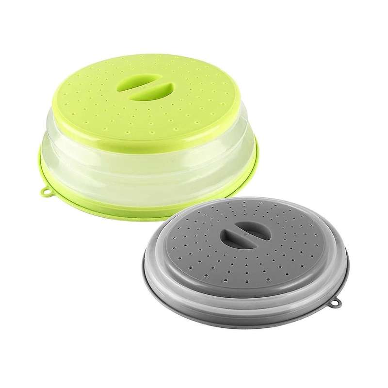 2pcs Foldable Microwave Covers with Strainer for The Microwave, Prevents Splashing,also As Vegetabl