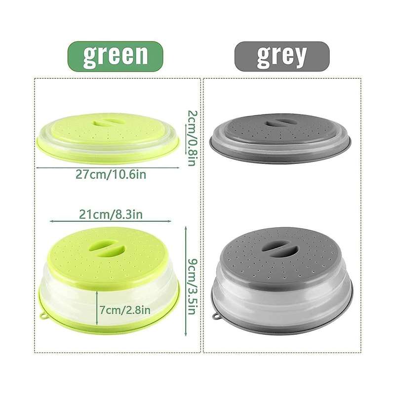 2pcs Foldable Microwave Covers with Strainer for The Microwave, Prevents Splashing,also As Vegetabl
