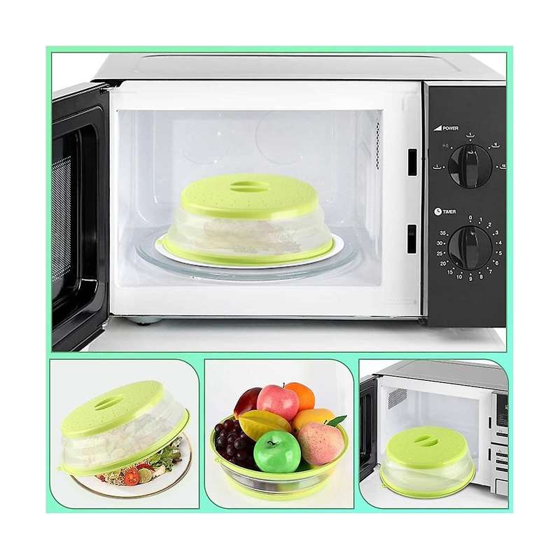 2pcs Foldable Microwave Covers with Strainer for The Microwave, Prevents Splashing,also As Vegetabl