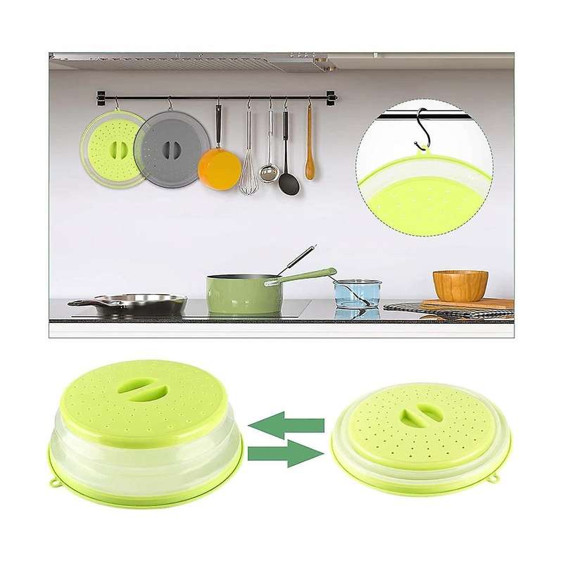 2pcs Foldable Microwave Covers with Strainer for The Microwave, Prevents Splashing,also As Vegetabl