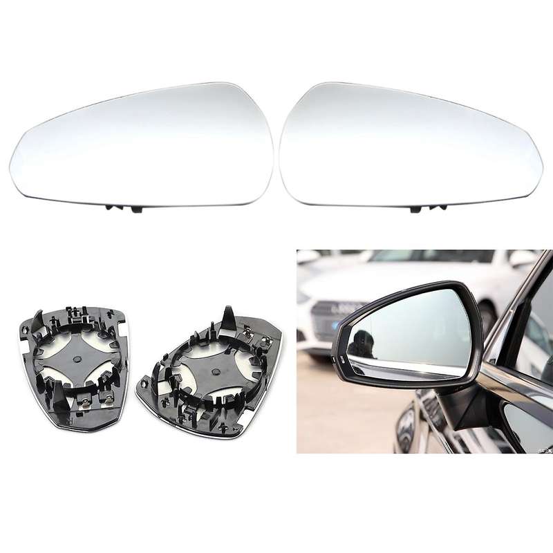 2Pcs for - A3 S3 2014-2020 Wing Door Mirror Glass Heated 8V0857535D 8V0857536D