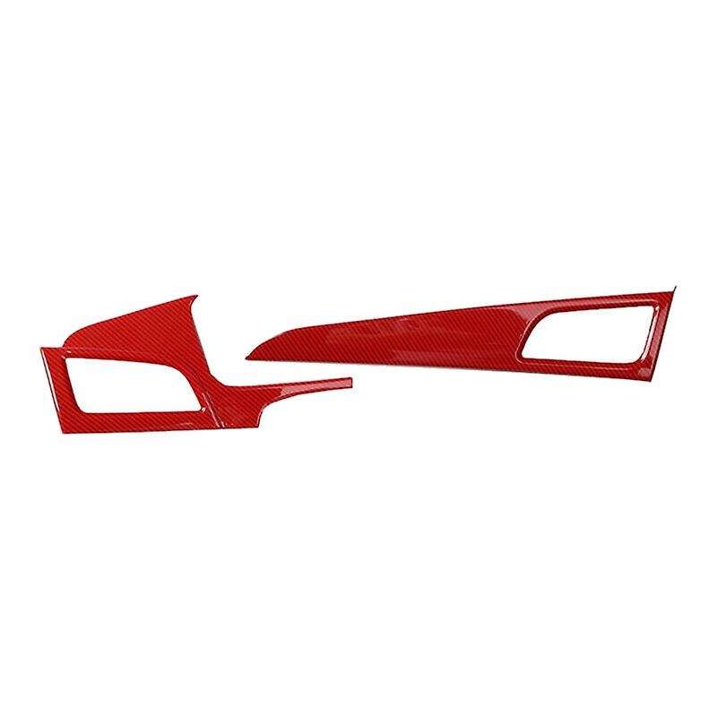 2Pcs for 2015-2017 Red Carbon Fiber Side Dash L&R A/C Air Conditioner Outlet Vent Cover Panel Trim