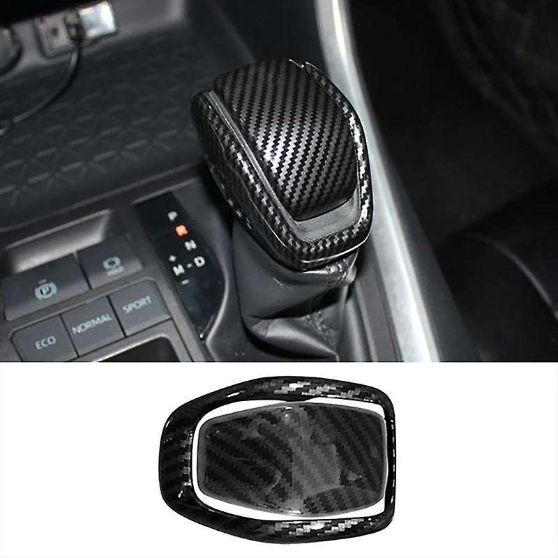 2Pcs for 2019 2020 ABS Carbon Fiber Interior Gear Shift Head Decorative Cover Trim Accessories