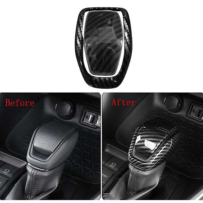 2Pcs for 2019 2020 ABS Carbon Fiber Interior Gear Shift Head Decorative Cover Trim Accessories