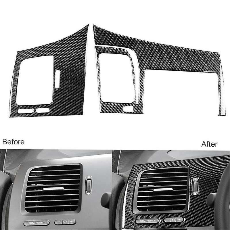 2pcs for 8th 06-11 Carbon Fiber Left Dash & Gps Navigation Cover Trim
