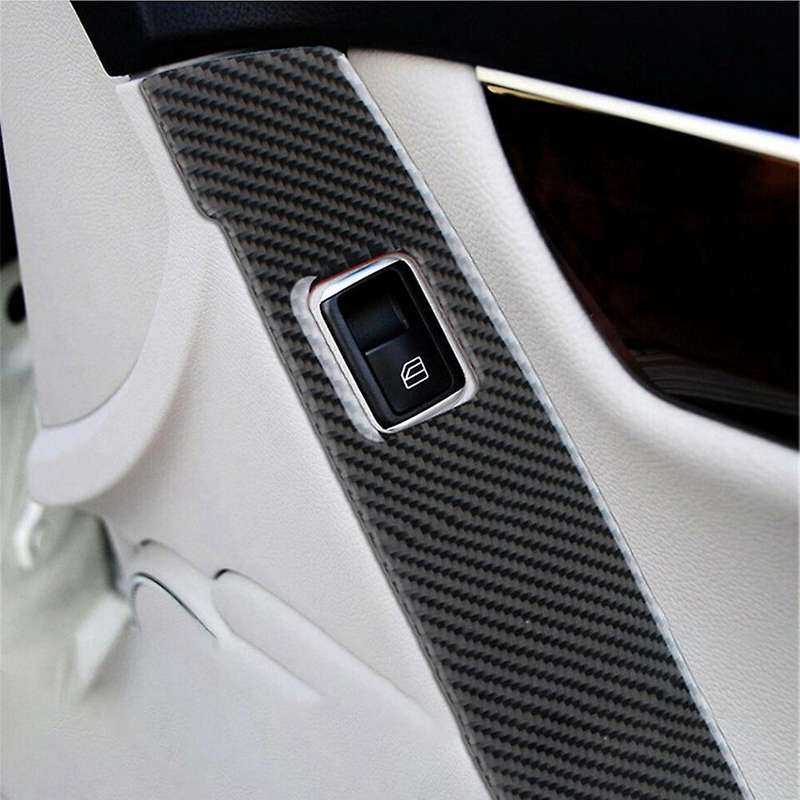 2Pcs for C-Class W204 2007-2013 Carbon Fiber Window Switch Interior Trim