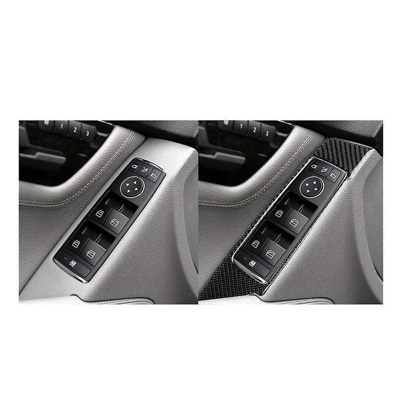 2Pcs for C-Class W204 2007-2013 Carbon Fiber Window Switch Interior Trim