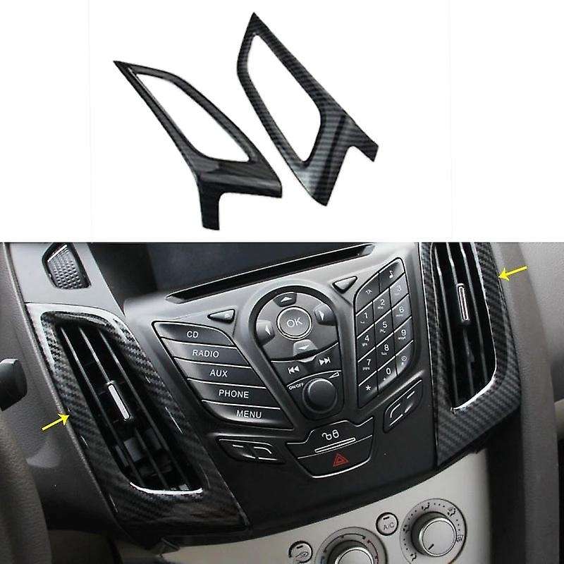 2PCS for Focus MK3 2012-2014 Carbon Fiber Color ABS Interior Dashboard Air Conditioner Vent Outer Fr