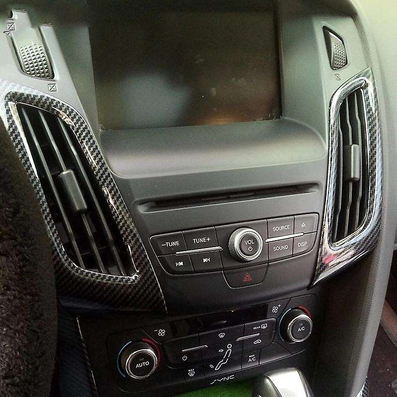 2PCS for Focus MK3 2012-2014 Carbon Fiber Color ABS Interior Dashboard Air Conditioner Vent Outer Fr