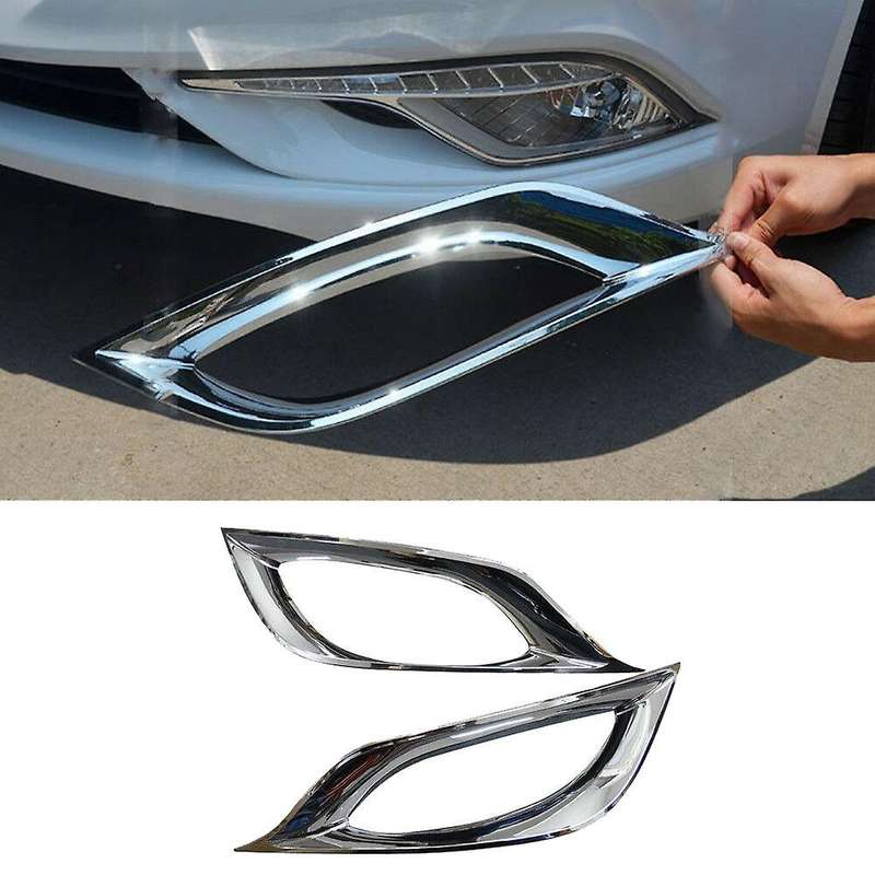 2pcs for I45 2011-2014 Chrome Front Bumper Fog Light Lamp Cover Trim Molding