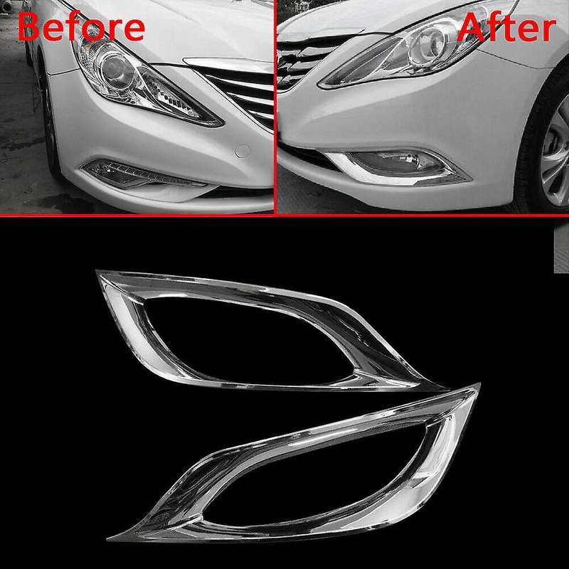 2pcs for I45 2011-2014 Chrome Front Bumper Fog Light Lamp Cover Trim Molding