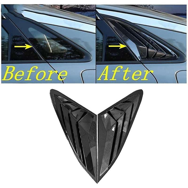 2PCS for K5 2020 2021 2022 Carbon Fiber Rear Side Window Louvers Scoop Shades Cover Decor Trim Acces