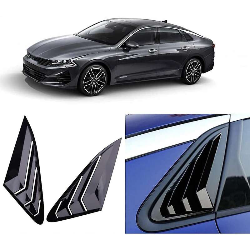 2PCS for K5 2020 2021 2022 Black Rear Side Window Louvers Scoop Shades Cover Decor Trim Accessories