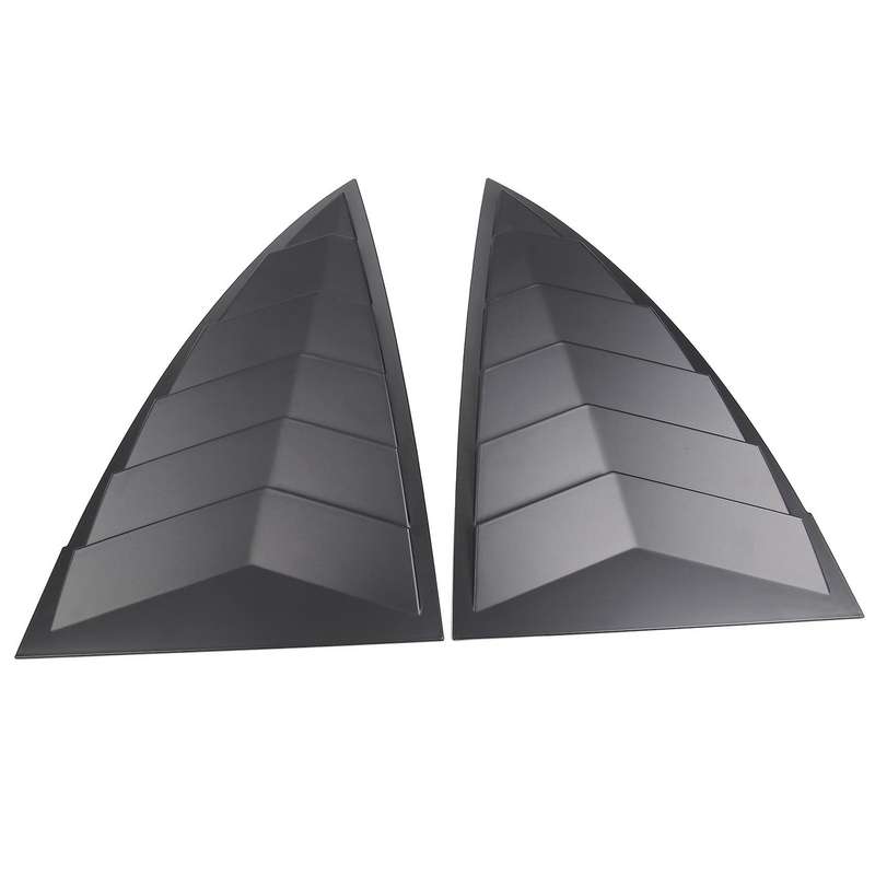 2PCS for Model Y 2021 Car Rear Side Window Louvers Scoop Shades Cover Blinds Accessories, Bright Bla