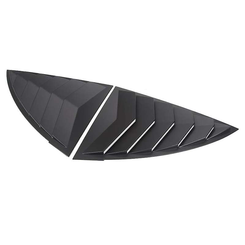 2PCS for Model Y 2021 Car Rear Side Window Louvers Scoop Shades Cover Blinds Accessories, Bright Bla
