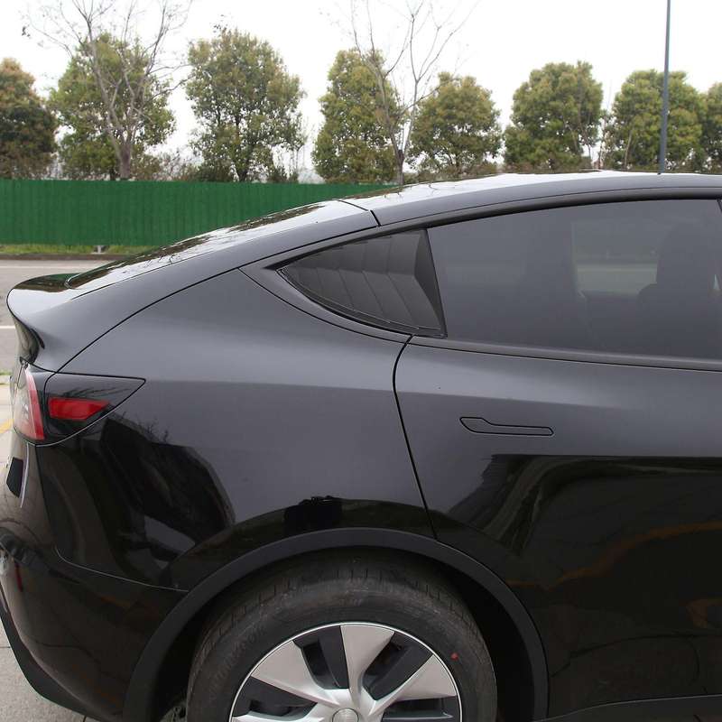 2PCS for Model Y 2021 Car Rear Side Window Louvers Scoop Shades Cover Blinds Accessories, Matt Black