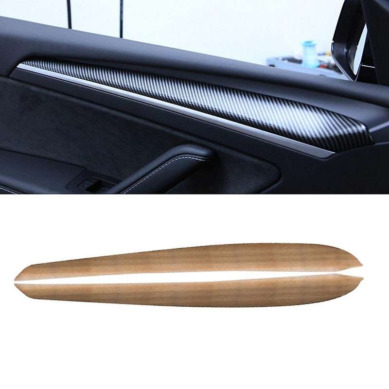 2Pcs for Model3 2021 Accessories New Car Front Door Decoration Sticker Model Y Interior Matte Abs Do