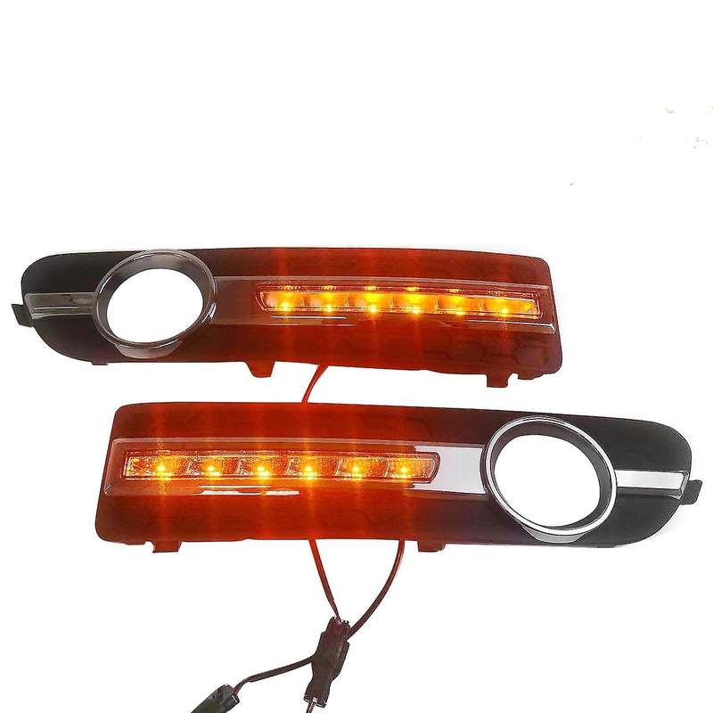 2PCS for S80 2009-2013 Car LED DRL Daytime Running Lights with Turning Signal Fog Lamp Auto Lights
