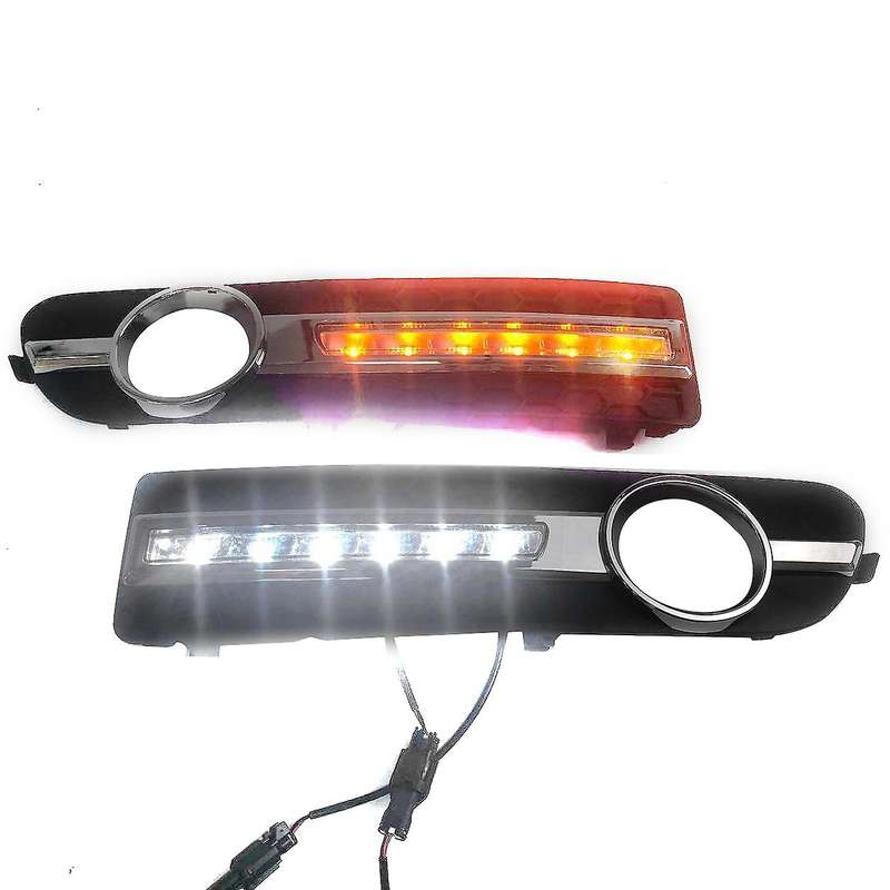 2PCS for S80 2009-2013 Car LED DRL Daytime Running Lights with Turning Signal Fog Lamp Auto Lights
