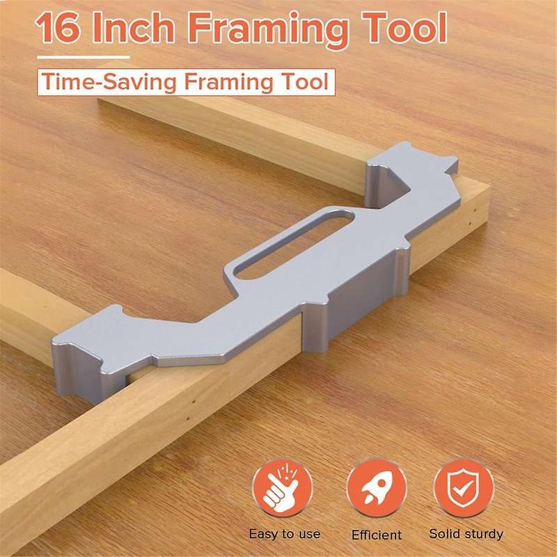 2Pcs Framing Tools-16 Inch Framing Stud Layout Tool,Stud Framing Jig for 16 Inch On-Center Wall Stu