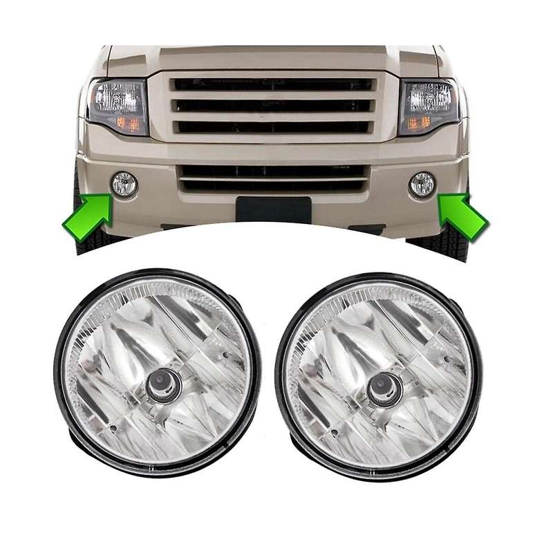 2pcs Front Bumper Fog Light Grey Lens Defog Lamp Al1z15200a for Expedition 2007-2014 Pickup Truck 7l