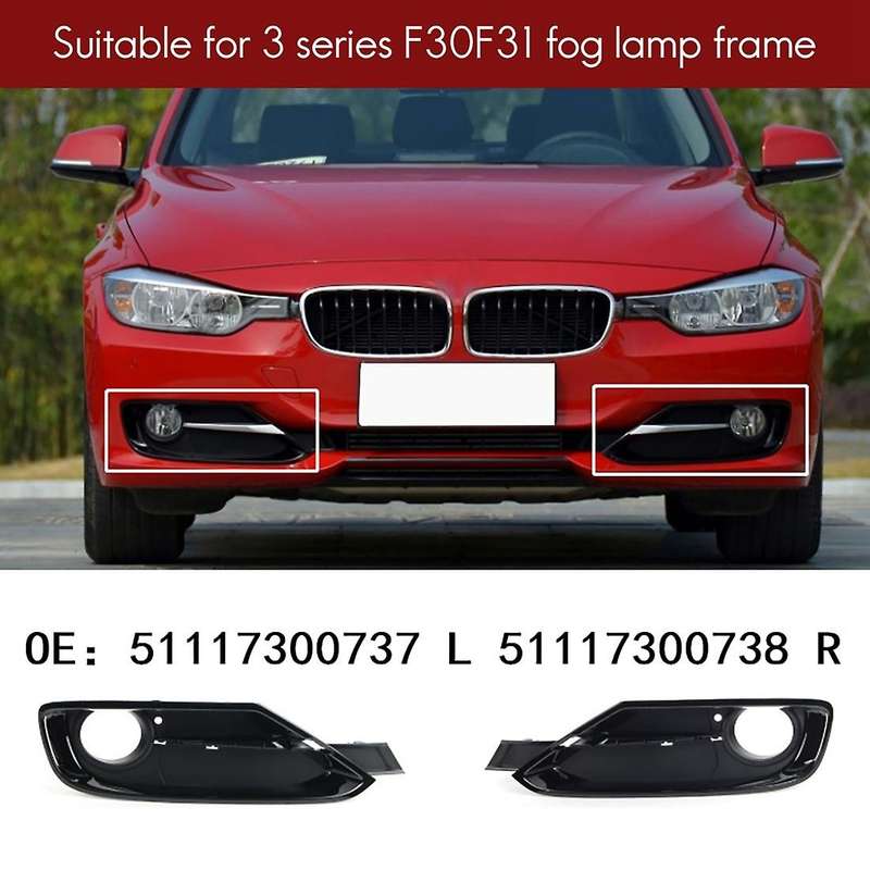 2PCS Front Bumper Fog Light Cover Mouding Strips for F30 F31 F34 F35 316I 320I 328I 335I 51117300737
