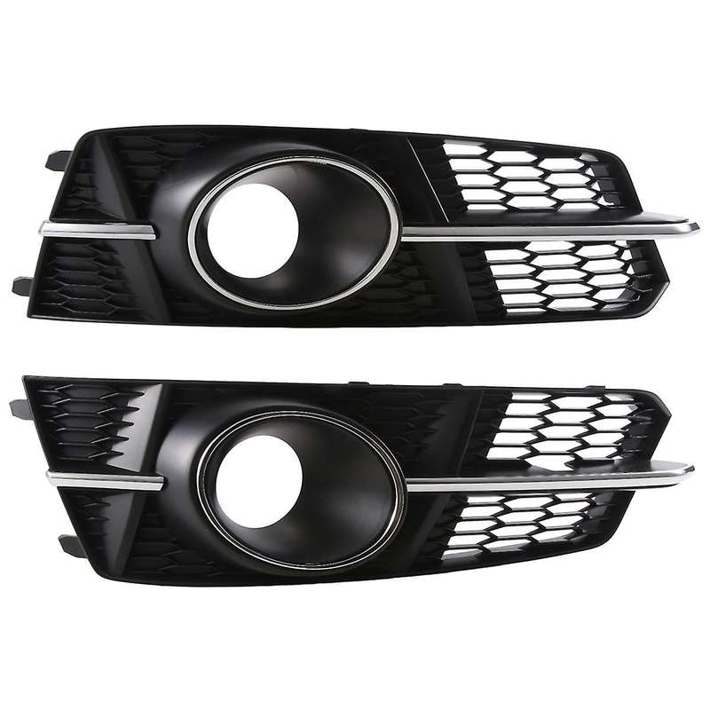 2Pcs Front Bumper Fog Light Grille Fog Lamps Mask Cover for A6 C7 Racing Grills 4G0807681AG 4G080768