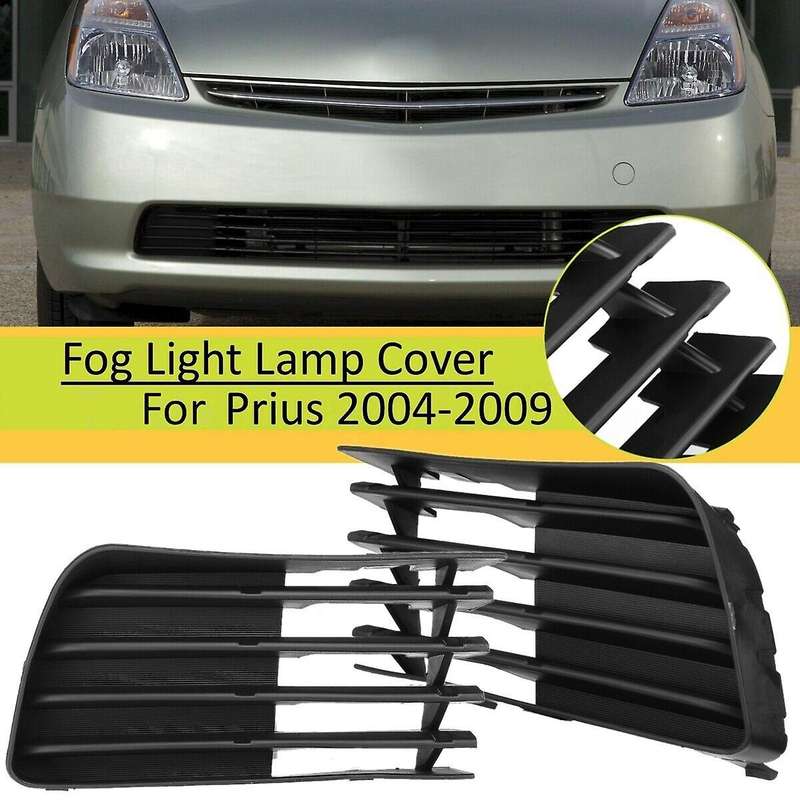 2Pcs Front Bumper Fog Light Lamps Cover Grille Bezels for Prius 2004-2009