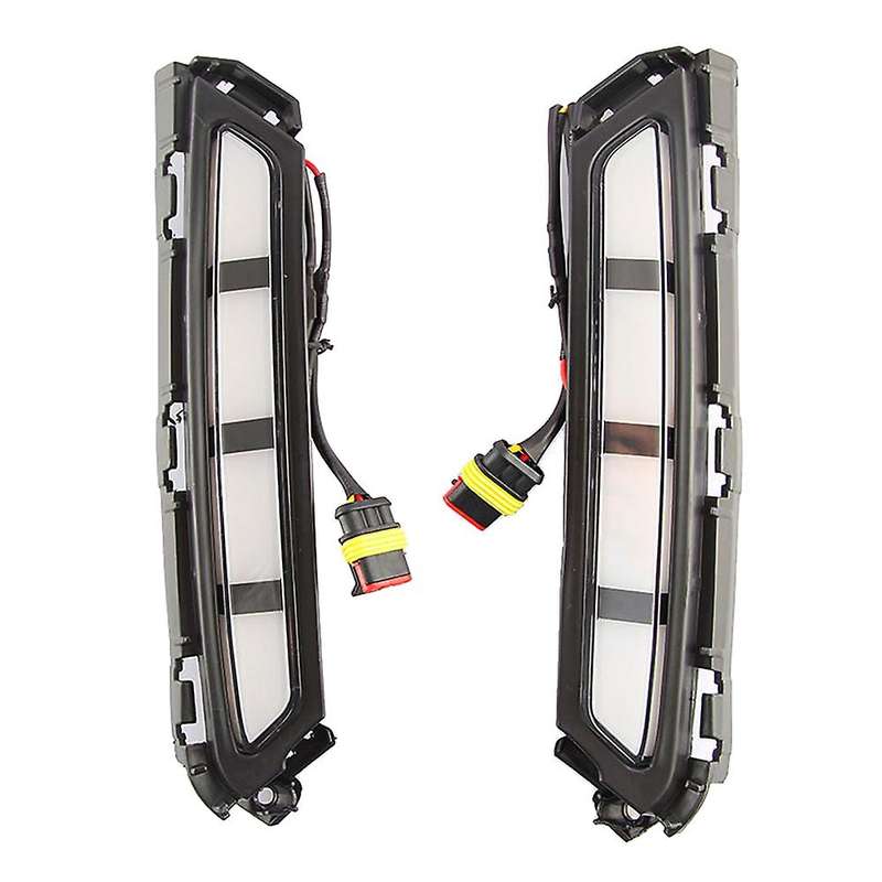 2Pcs Front Bumper LED Daytime Running Light Fog Lamp with Yellow Turn Signal Light DRL for 2019 2020