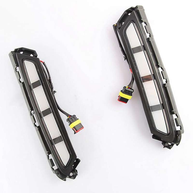 2Pcs Front Bumper LED Daytime Running Light Fog Lamp with Yellow Turn Signal Light DRL for 2019 2020