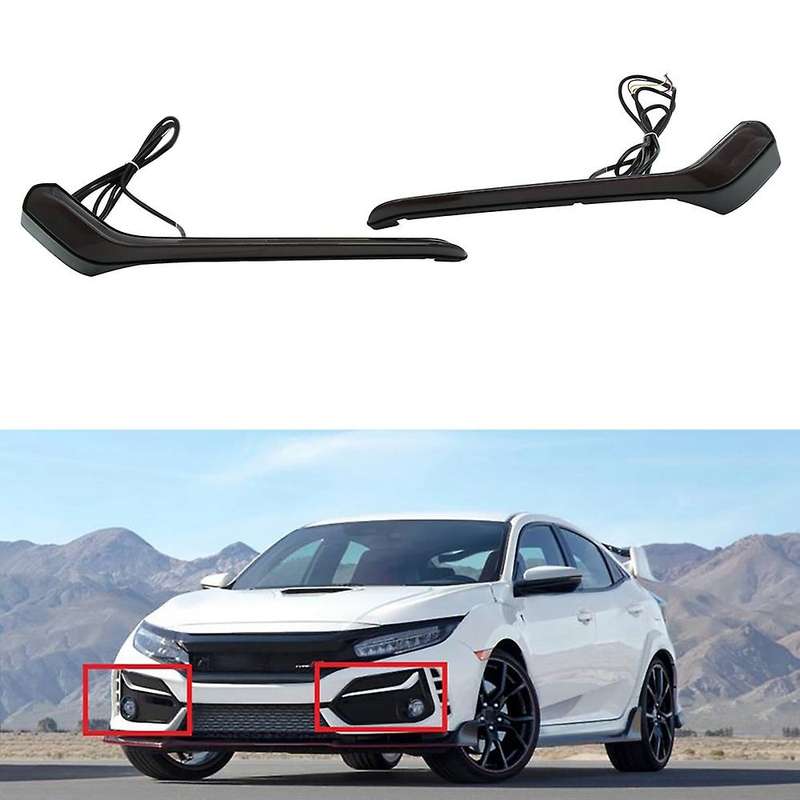 2Pcs Front Bumper LED Daytime Running Light Turn Signal Fog Lamp for Hatchback 2019-2020